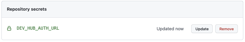 image of GitHub repository secret UI